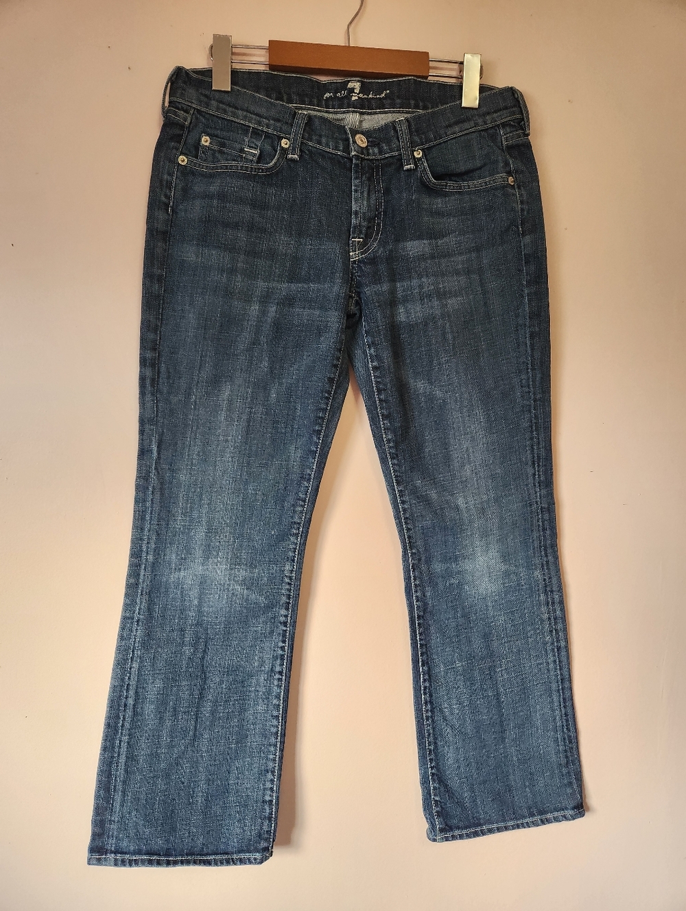 7 For All Mankind Original Low-rise Bootcut Jeans Dark Wash Size 30 Y2K
